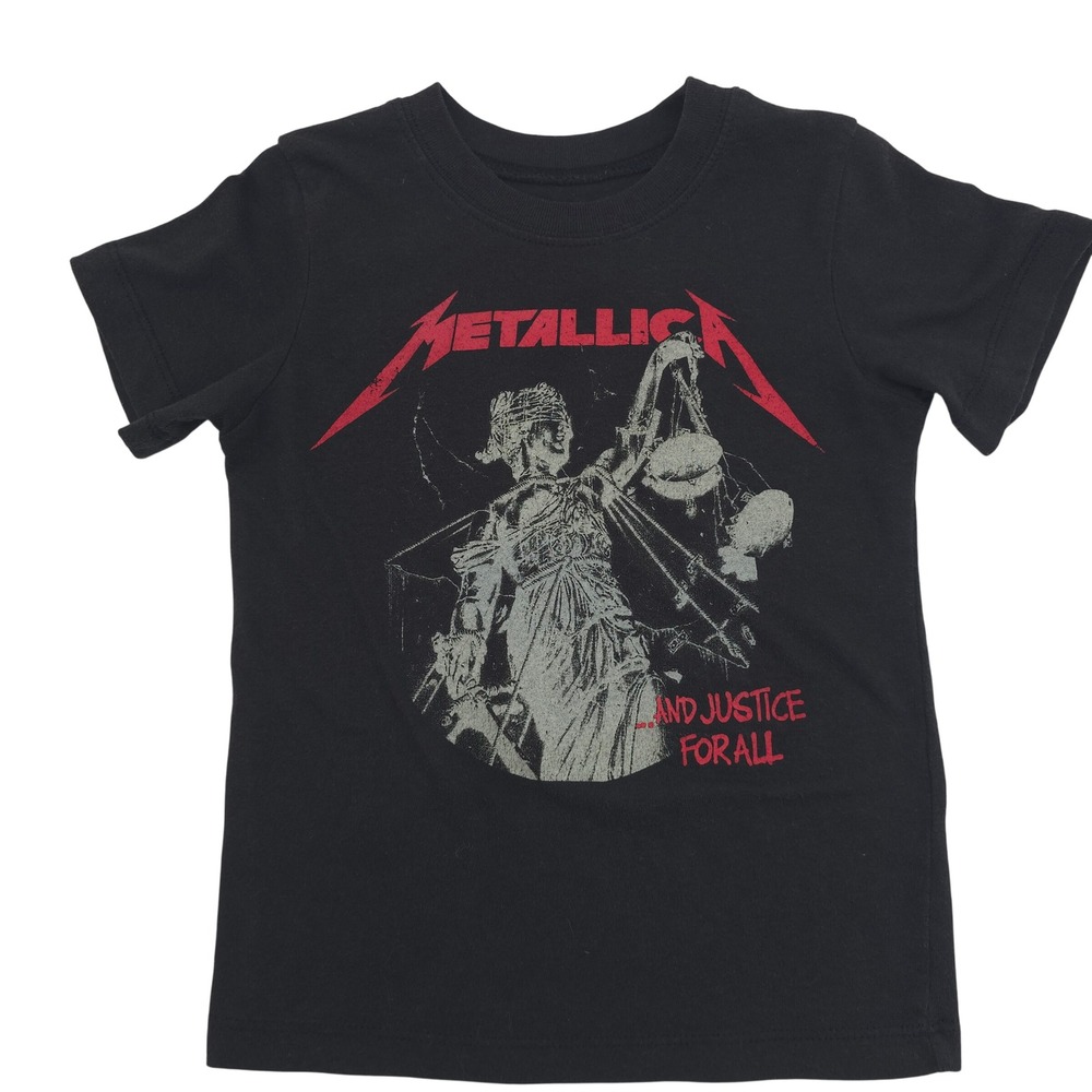 Metallica Kids T-Shirt ...And Justice For All Graphic Band Tee Black 3T 2020